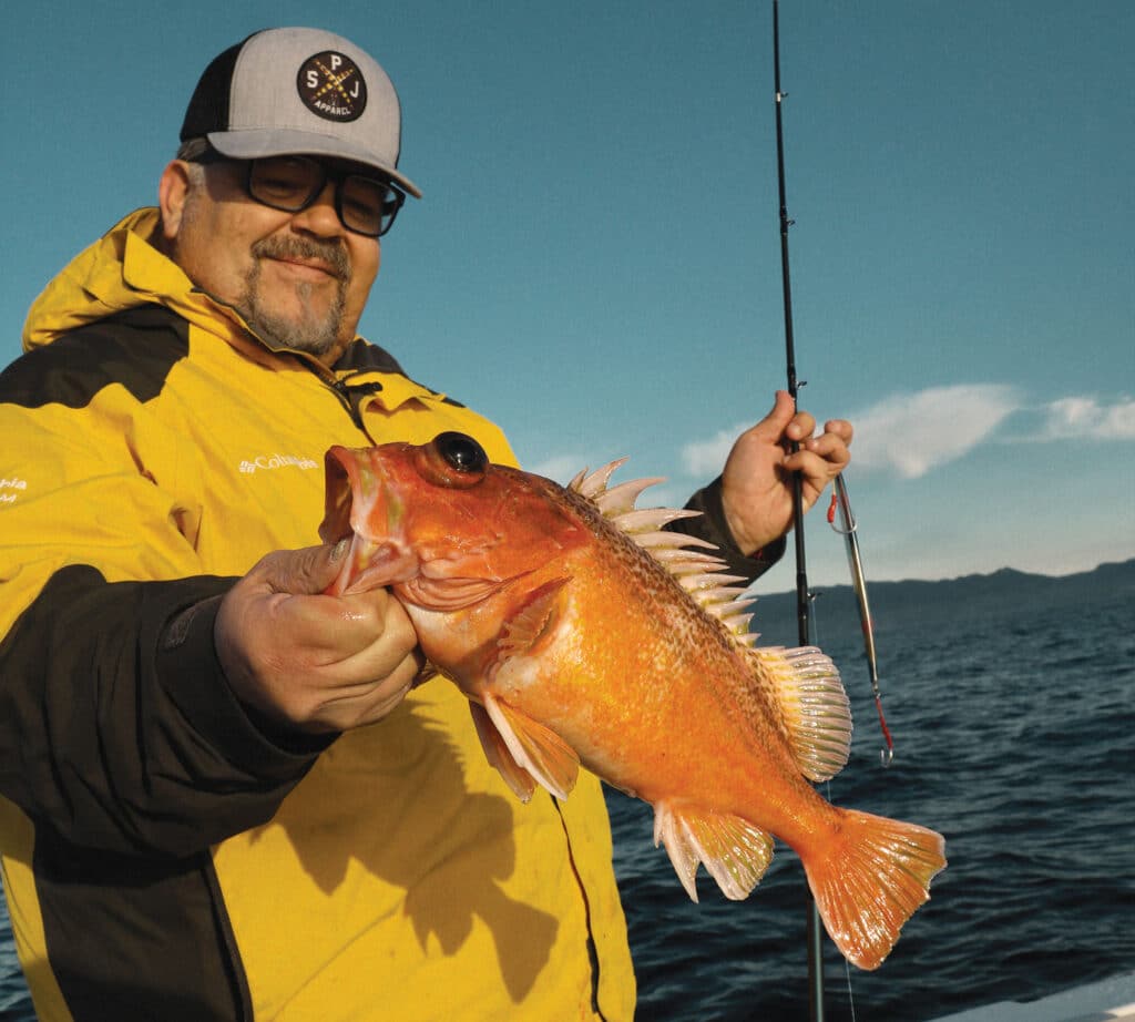 Green-spotted rockfish caught in deep water