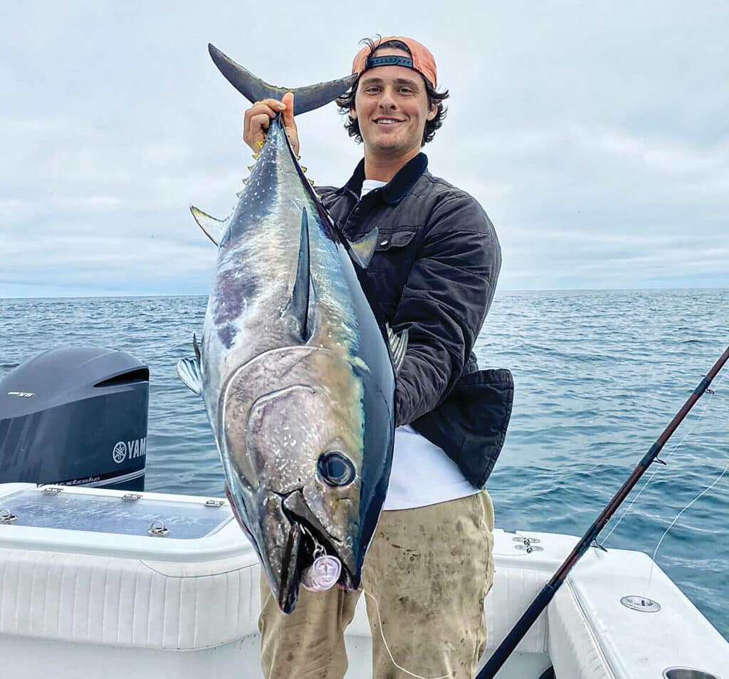Large bluefin tuna caught on clear popper