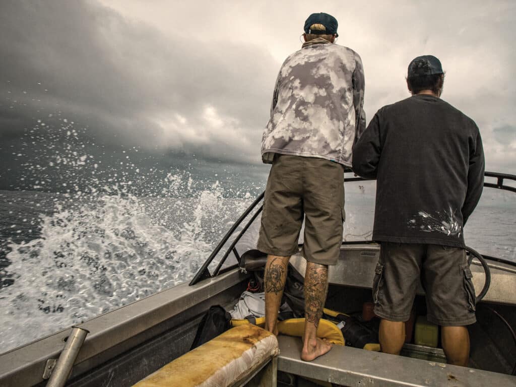 Running a boat through a storm