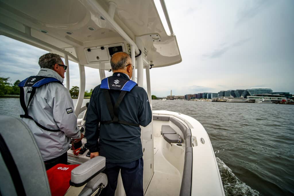 26-foot Sea Pro center console with twin Suzuki DF140 outboards