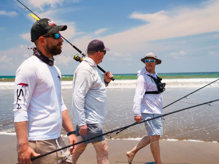 Anglers heading out to surf fish