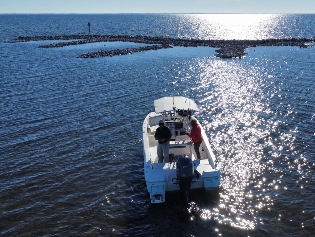 fishing next to oyster reefs