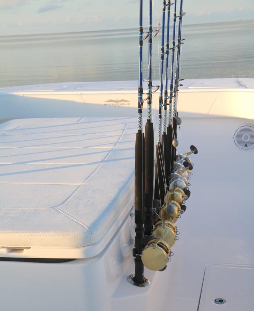 rod holders on center console fishing boat