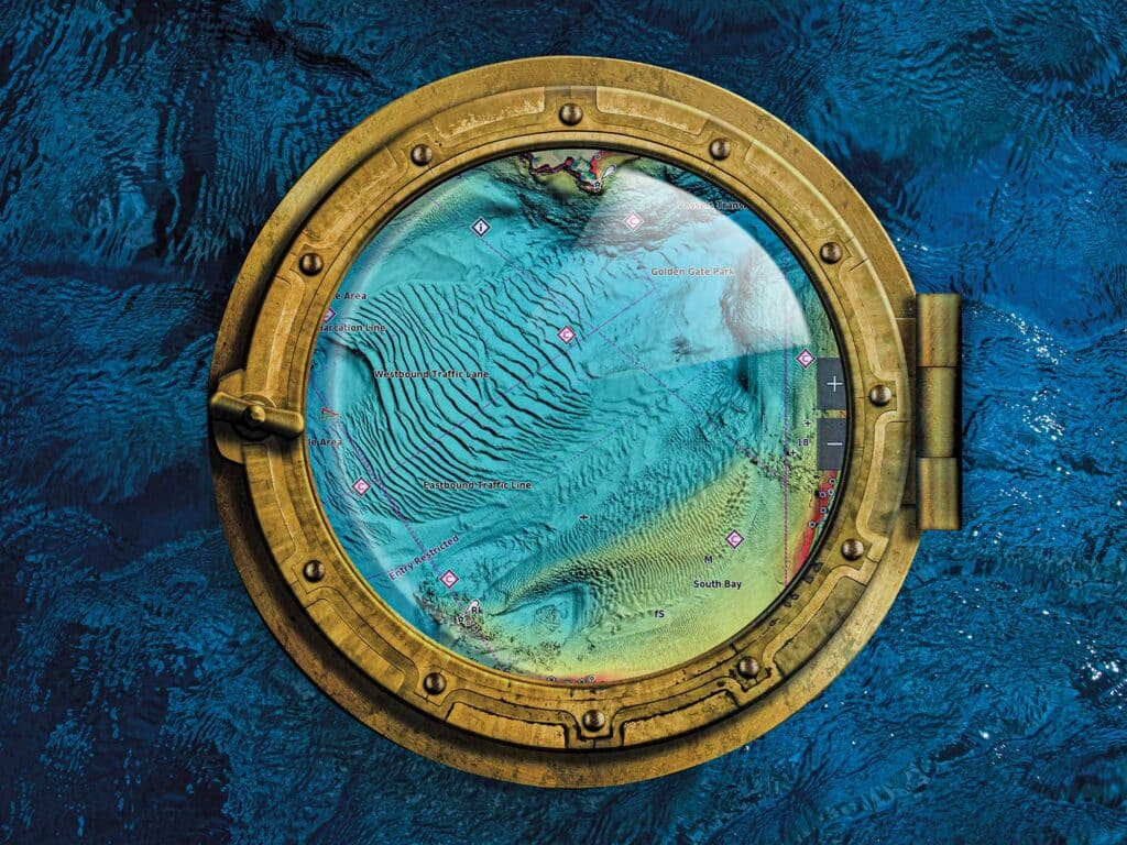 Garmin chart in a porthole