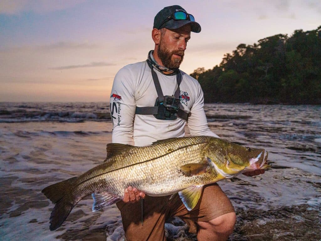 Large black snook caught in Panama