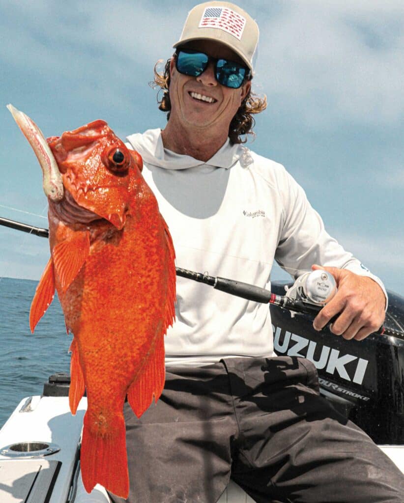 Rockfish caught on a tube bait