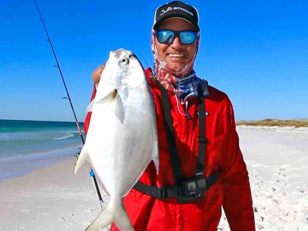 Surf fishing for pompano