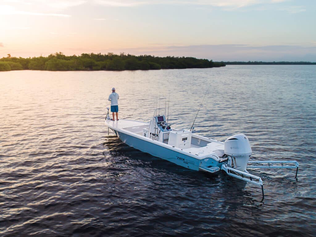 Inshore fishing at sunset