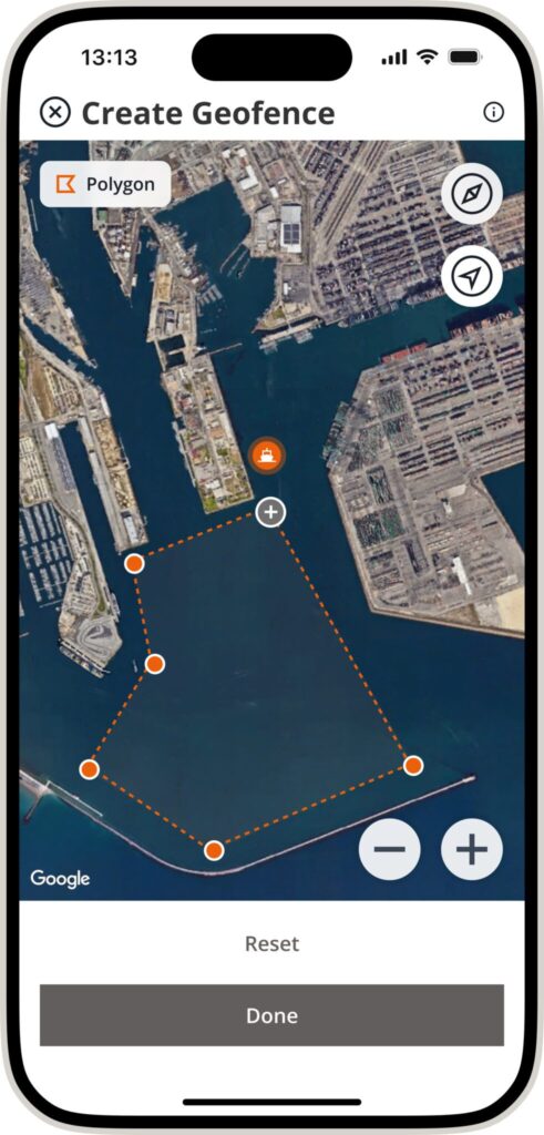 Siren Marine app geofence