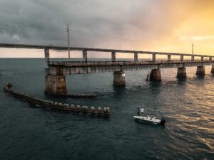 Fishing Florida Keys bridges at sunrise