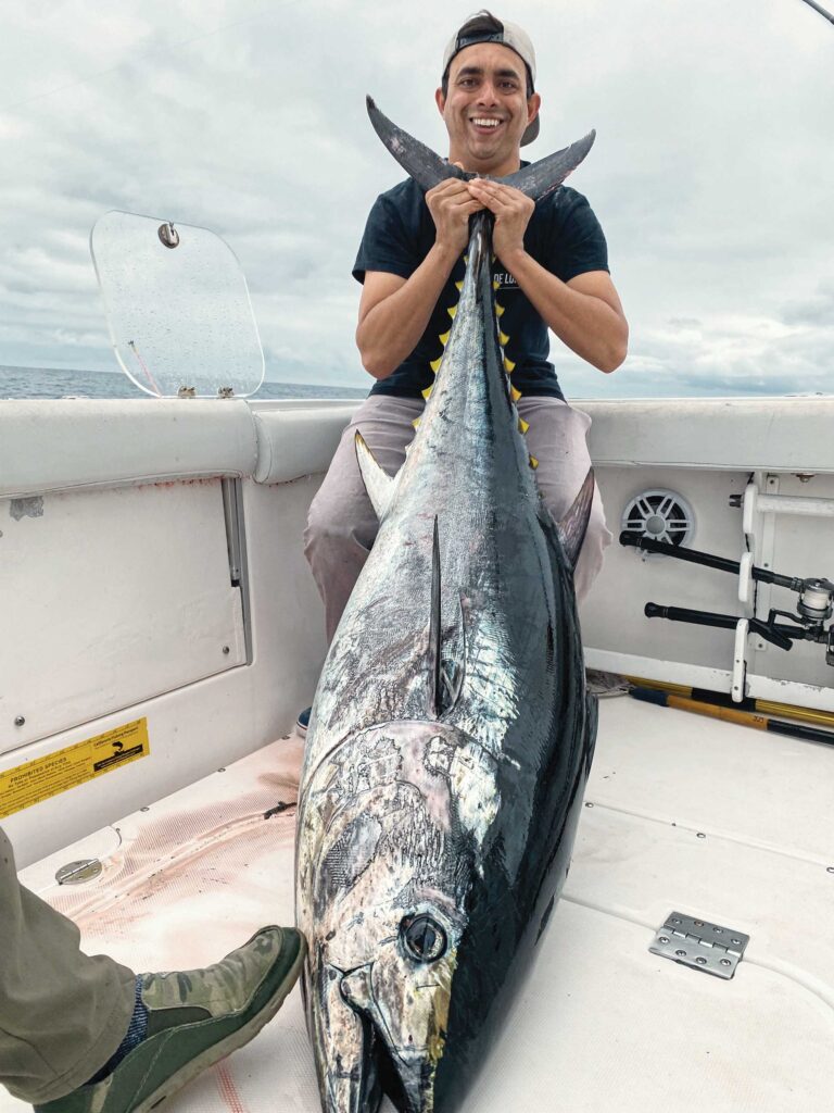 Large tuna in the boat
