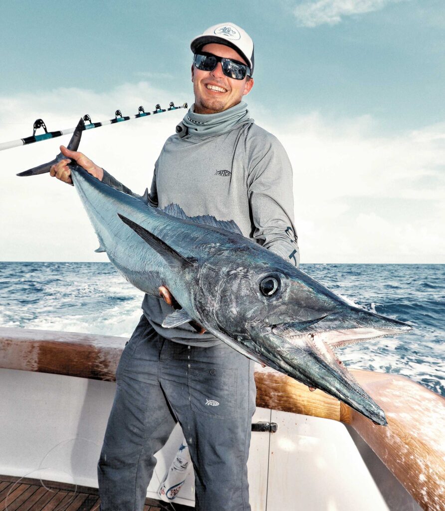 Young wahoo on the boat