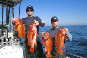anglers with vermilion rockfish