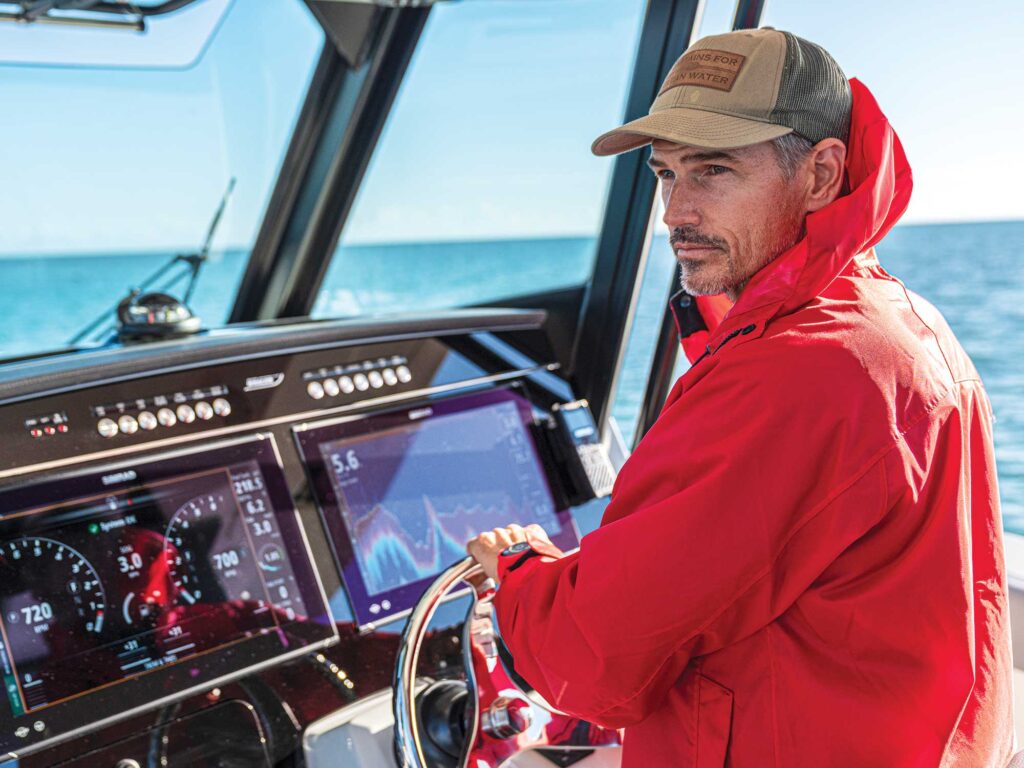 Angler at the helm