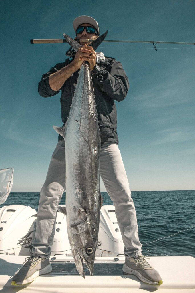 Large king mackerel on the boat