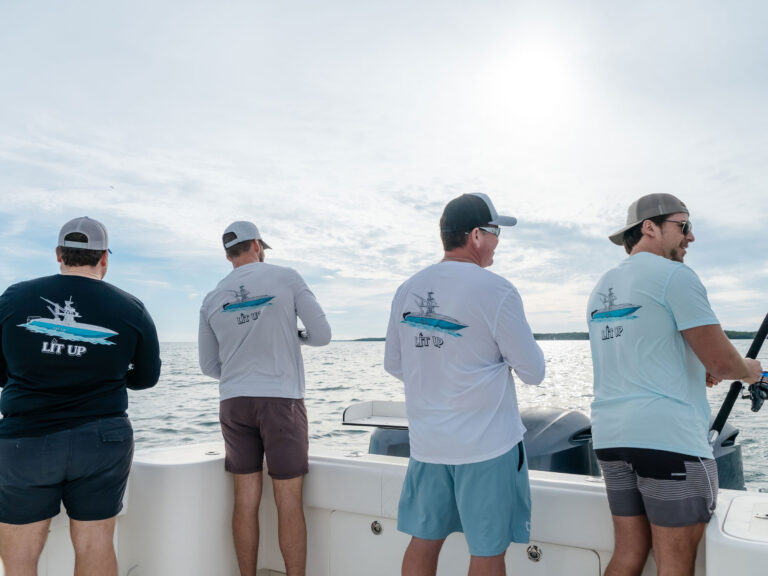 The Custom Captain apparel on anglers