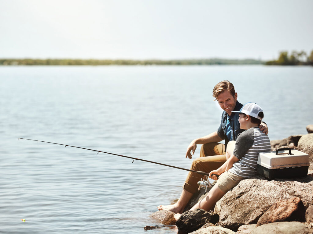 Father and son fishing