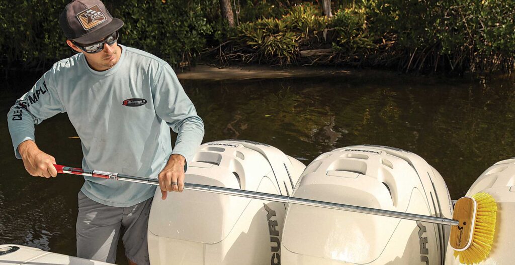 Cleaning boat engines
