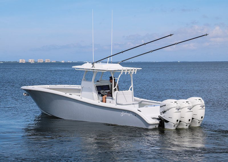 Yellowfin 34 Offshore in the bay