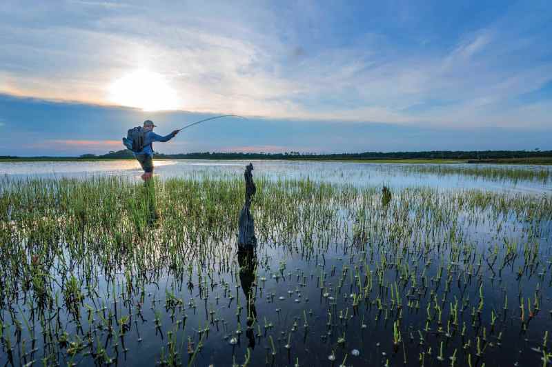 Fly fishing flats for redfish
