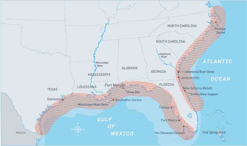 Redfish can be caught along the southeast coast
