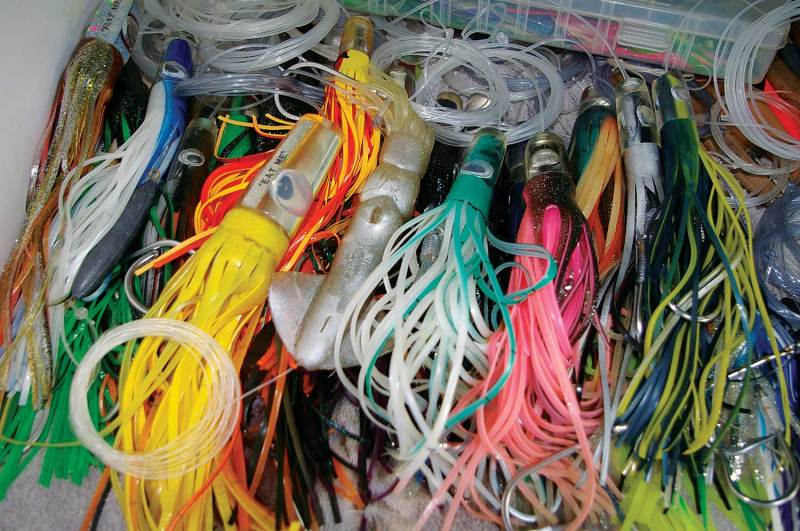A variety of lures for tuna