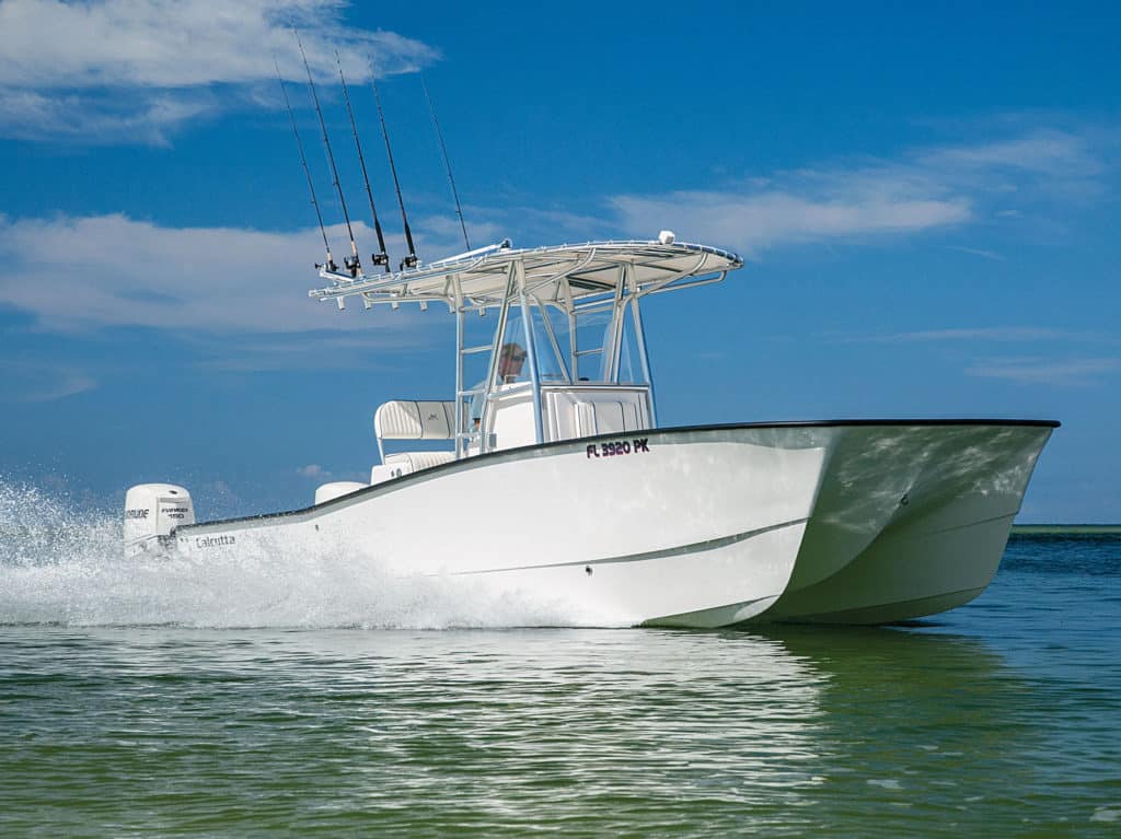 Catamarans are known for stability, but the Calcutta 263 is far more than a stable fishing platform.