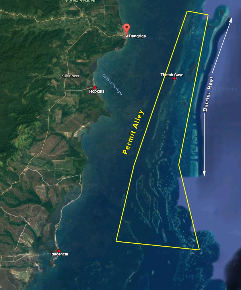 Map of Belize's Permit Alley