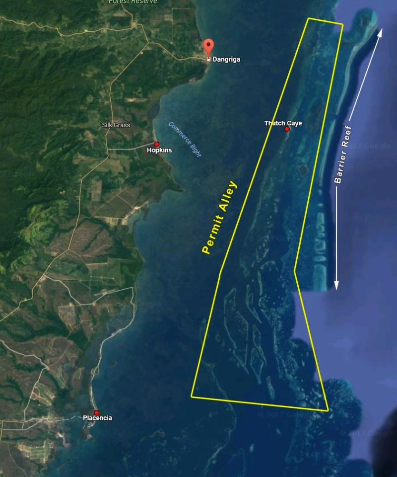 Map of Belize's Permit Alley