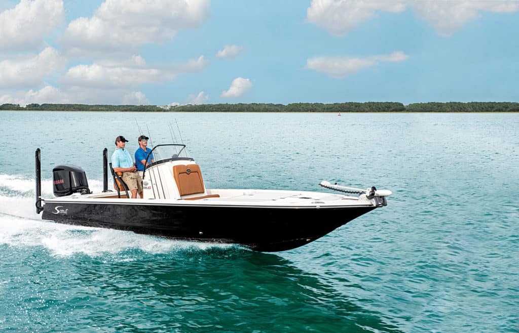 Sporting an aggressive stepped-hull design, the Scout 231 XS is like an aquatic Ferrari with enough rod storage and livewells to satisfy even the most uncompromising tournament angler.
