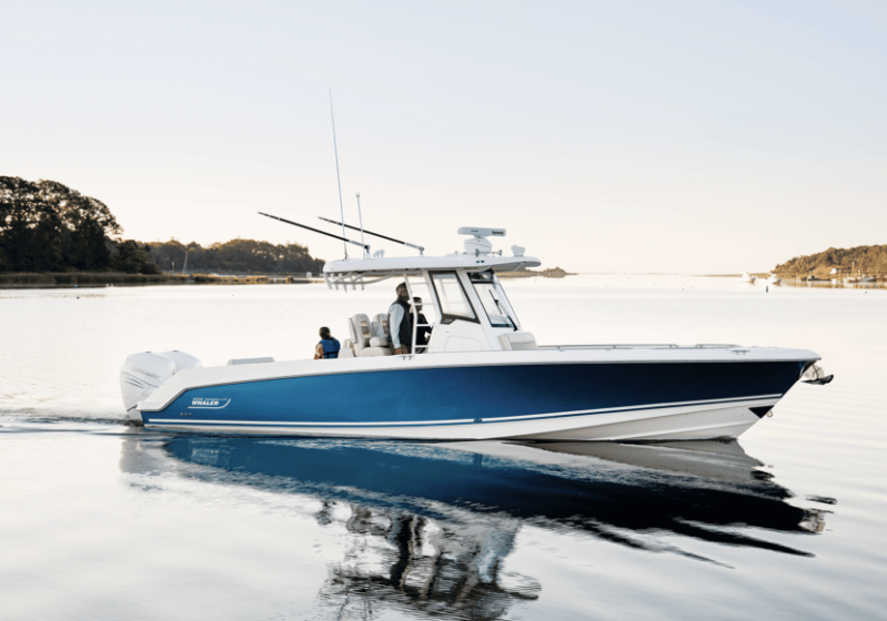 Quick specs. LOA: 33'1" Beam: 10'2"  Fuel Capacity: 300 gal.  Max HP: 700