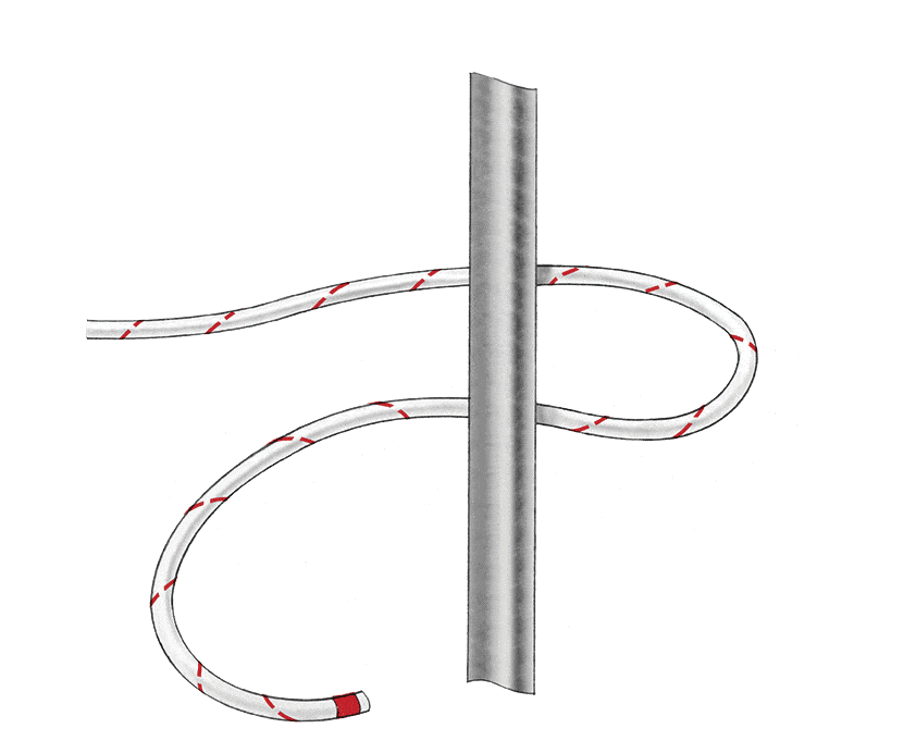 tying off to a push-pole or stakeout pole