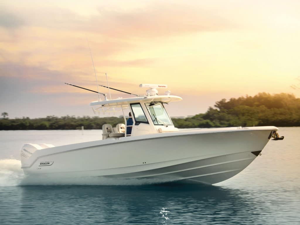 The 330 was the first launch in Boston Whaler’s redesigned Outrage lineup.