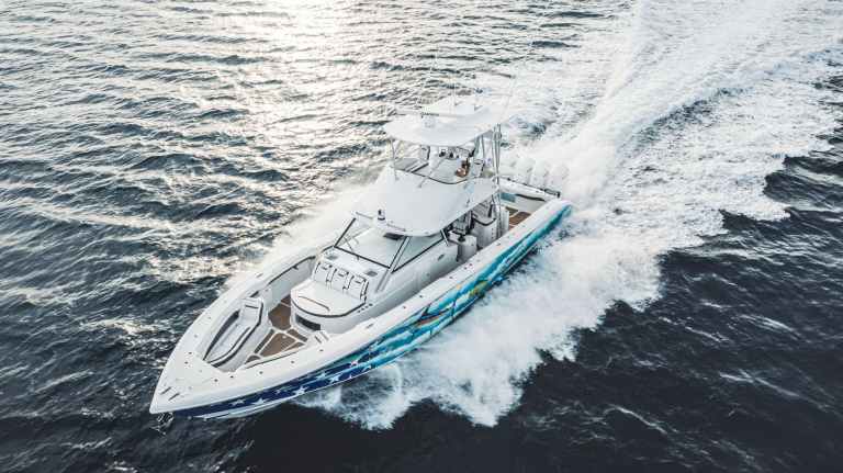 Yellowfin 54 Offshore in the ocean