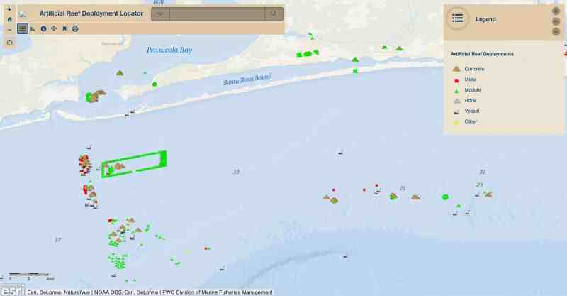 Interactive reef map for Florida anglers