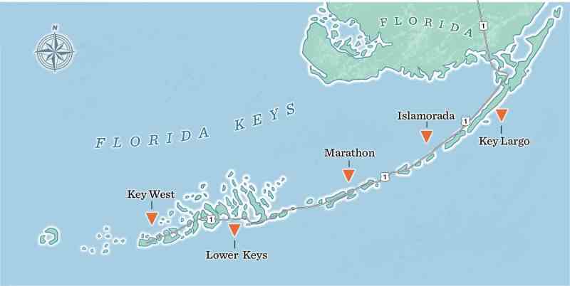 Mahi Keys fishing map