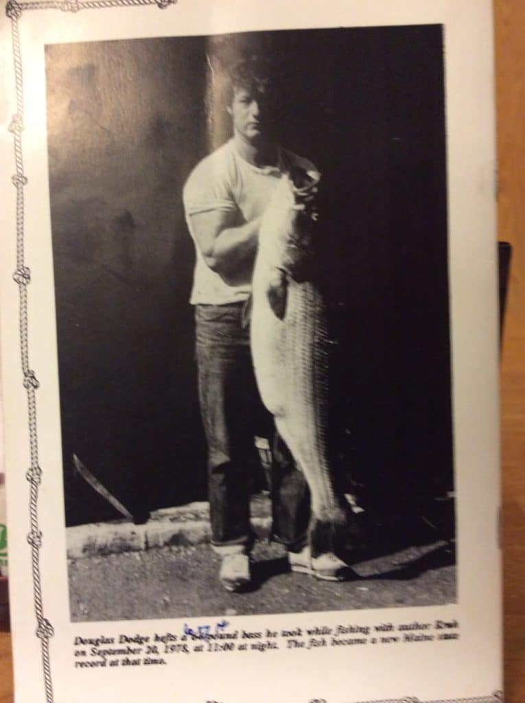 Douglas Dodge with 67-pound Maine state record striped bass