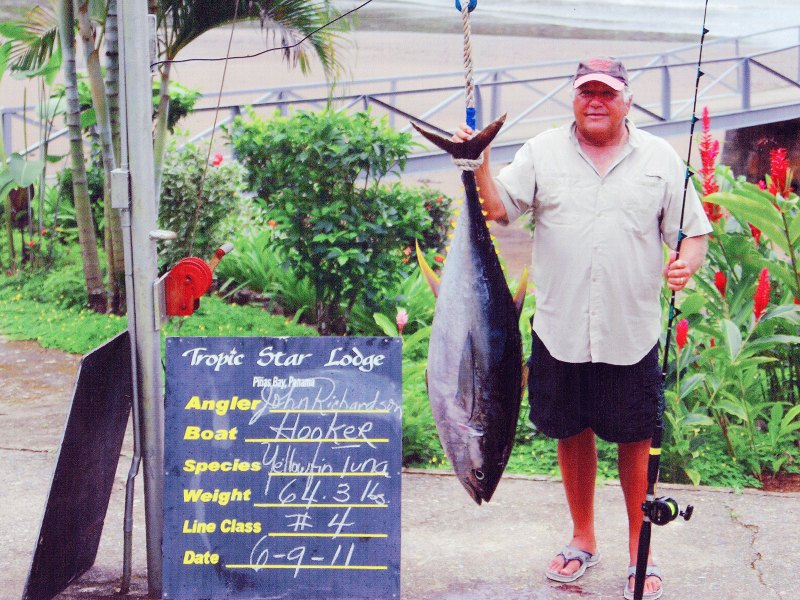 John Richardson Yellowfin Tuna record yellowfin tuna on 4 pound test line