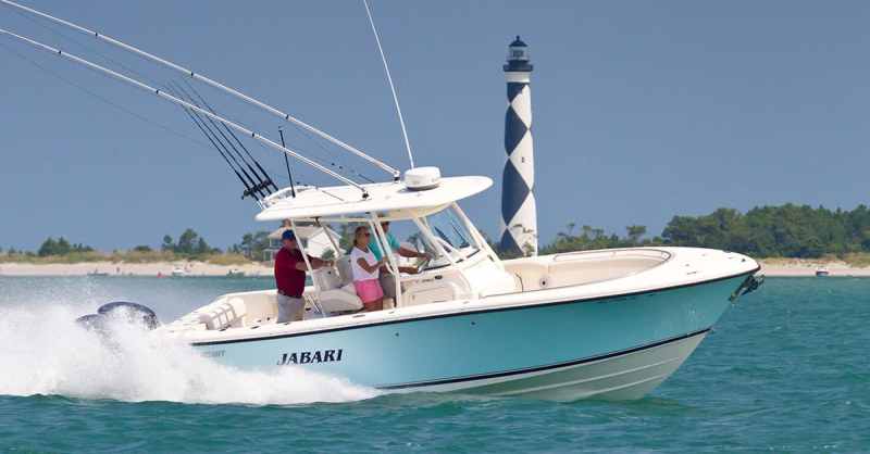 Boat running near inlet