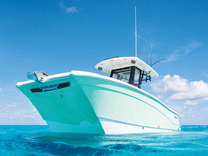 World Cat 260CC-X at anchor