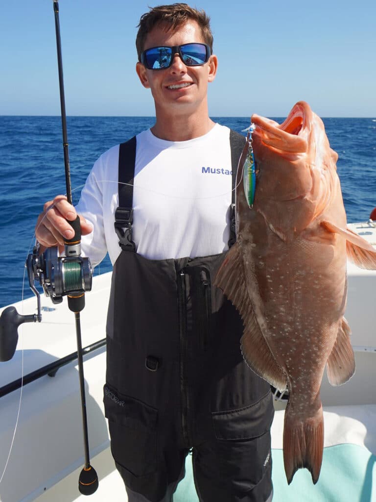 red grouper on metal jig