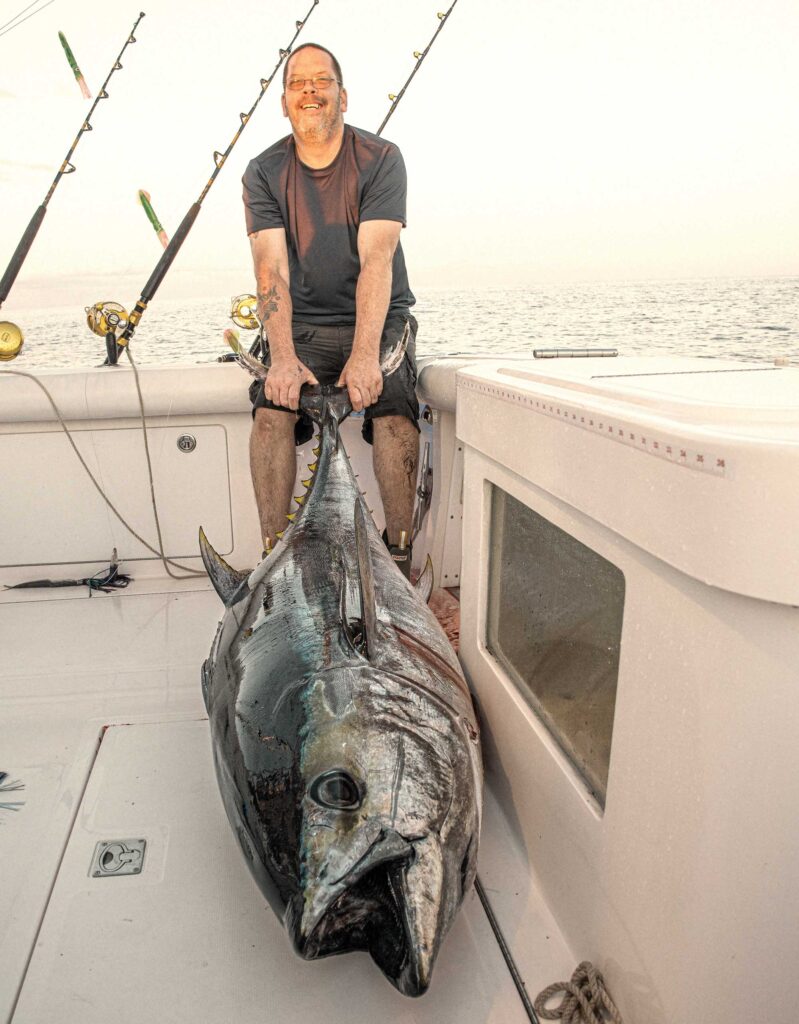 Giant bigeye tuna on the boat