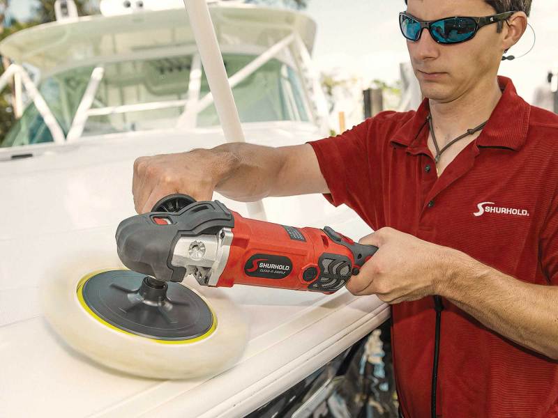 SWS724-Shurhold-polisher Boater using a buffer