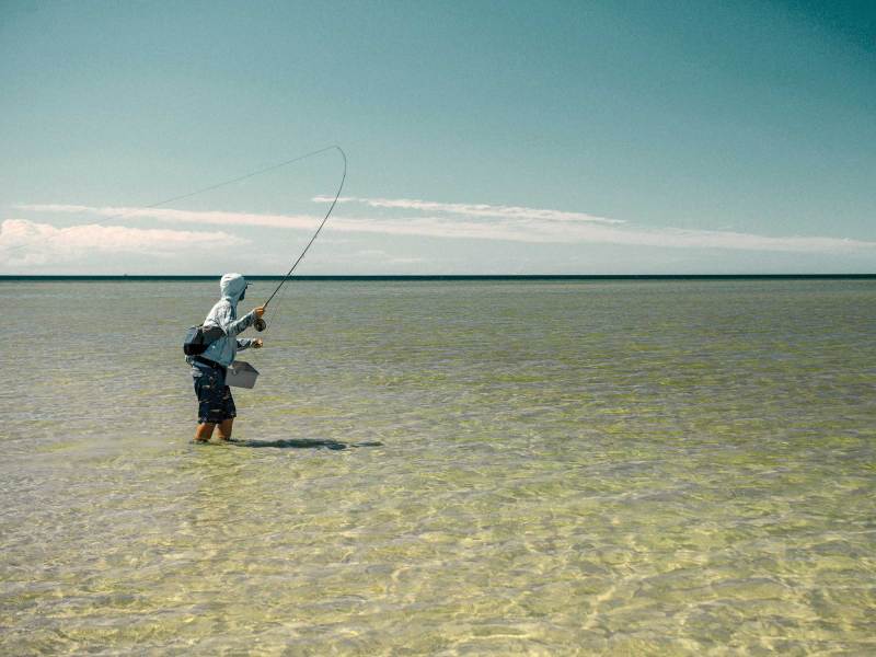Fly-fishing for stripers in Cape Cod Bay