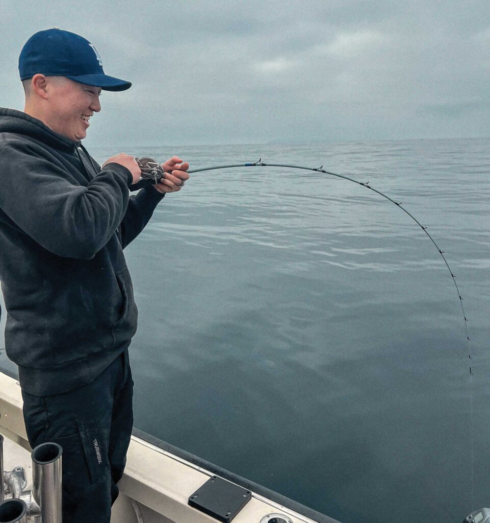 Slow-pitch jigging for rockfish