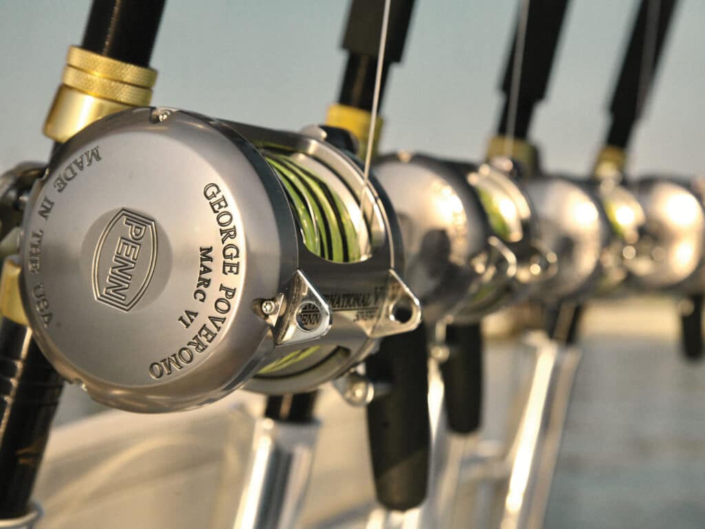 Fishing gear rigged for a trip