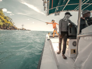 Fly fishing for roosterfish