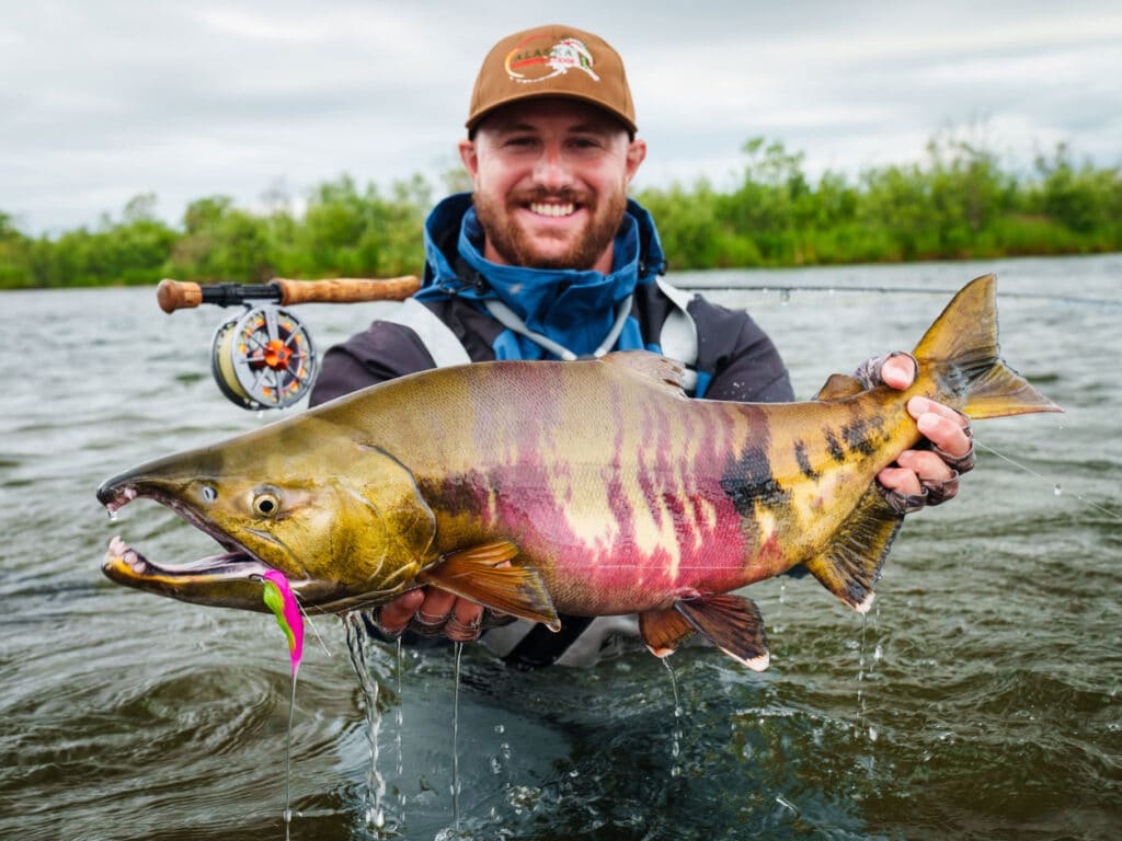 Ryan Izquierdo with a salmon