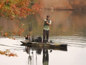 Angler fishing from a Hobie kayak