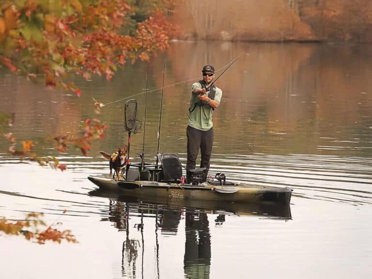 Angler fishing from a Hobie kayak